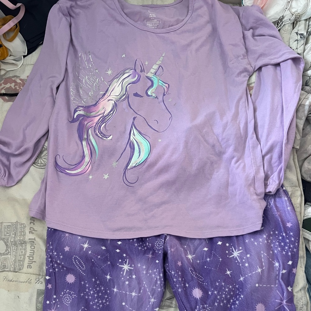 Girls unicorn sleepwear set XL 14-16 plus